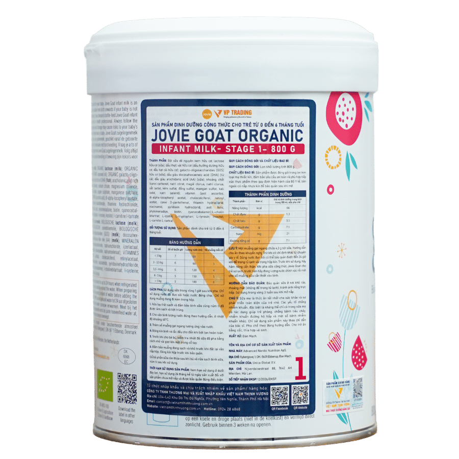 SỮA DÊ JOVIE ORGANIC SỐ 1 (0-6 THÁNG) - Ảnh 4