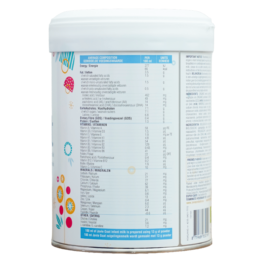 SỮA DÊ JOVIE ORGANIC SỐ 1 (0-6 THÁNG) - Ảnh 3